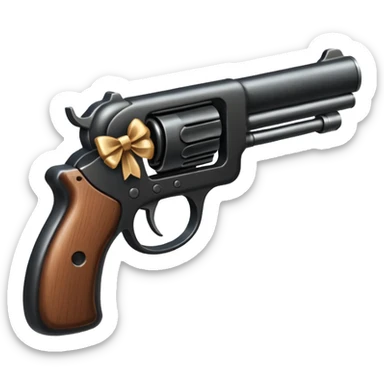 Gun with a bow sticker