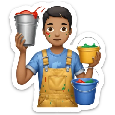 Poster Paster + bucket, Street Artist. sticker