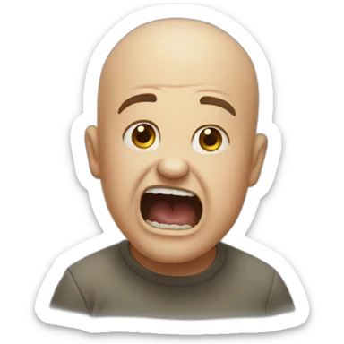 scream mad bald chumby sticker
