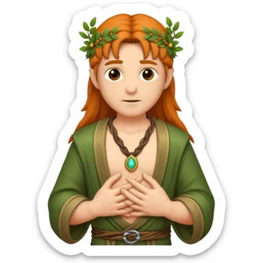 druid character hand on chest sincere sticker