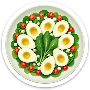 Salad community avatar in clean style illustration. Classic salads like Olivier, Greek or Tashkent, vibrant greens and colorful ingredients, simple shapes, flat design, high contrast, fresh and inviting. sticker