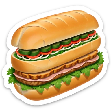 A delicious Vietnamese sandwich banh mi with chilli sticker