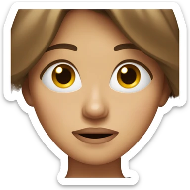 A female with brown hair twitching her eye in annoyance  sticker