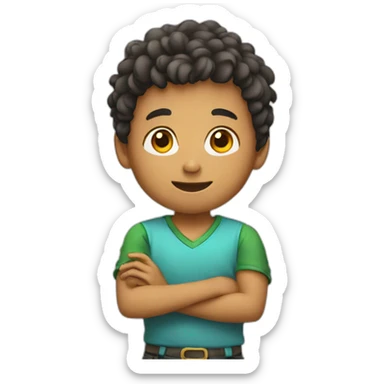 a boy playing a game sticker