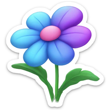 Flower pink and purle and blue sticker
