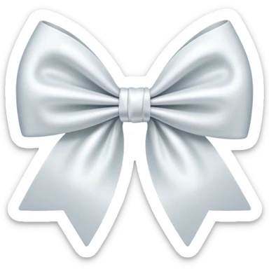 White bow on white bow sticker