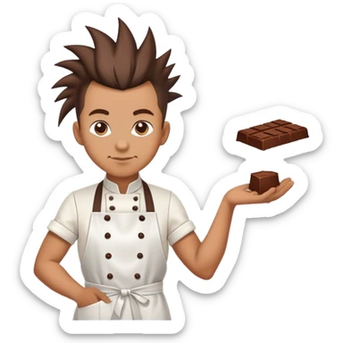 ￼A chocolatier with a Mohawk sticker