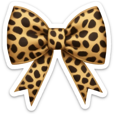 Leopard print bow sticker