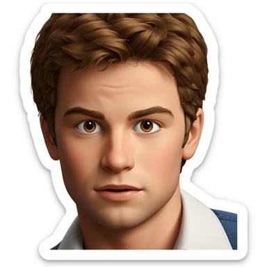 portrait of a brown-haired boy sticker