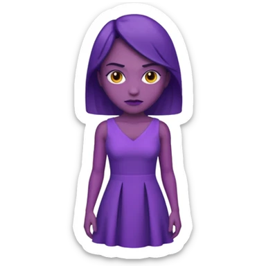 emoji of a racially ambiguous woman, who looks serious. no skin color please. use a color. sticker