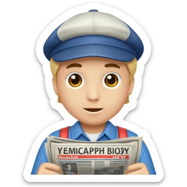 y2k newspaper boy hat sticker