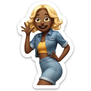 Blowing a kiss and twerking sticker