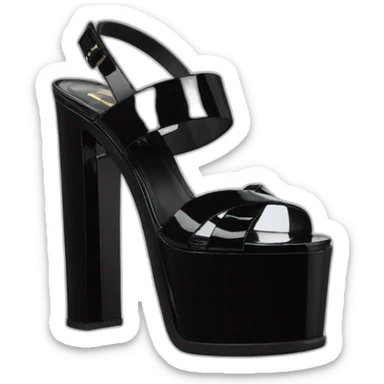 ysl black patent TRIBUTE PLATFORM SANDAL PATENT LEATHER sticker