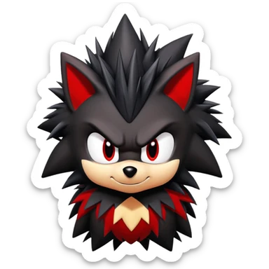 Shadow the hedgehog with black and red fur sticker