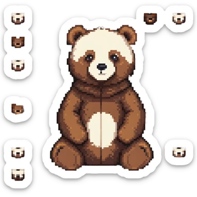 cozy bear in warm browns and creams sticker