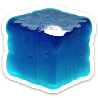 square blue jelly slab on plate sticker