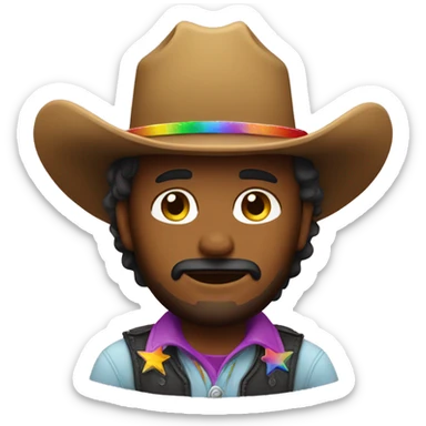 Cowboy with a rainbow sticker