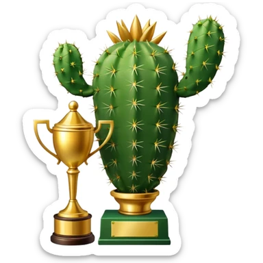 golf trophy cactus sticker