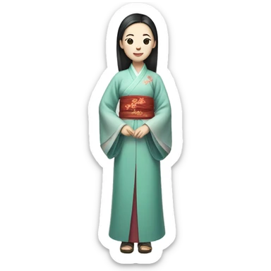Chinese woman with hanfu sticker