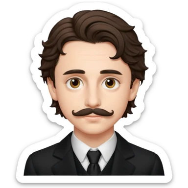 timothee with stache sticker