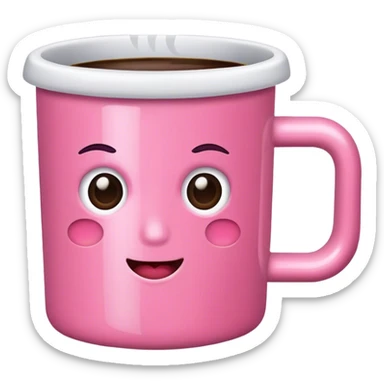 pink coffee mug sticker