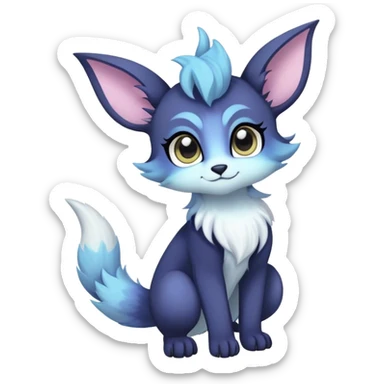 Kawaii dark fantasy ethereal anthro fursona Fakemon with tufted tail  sticker