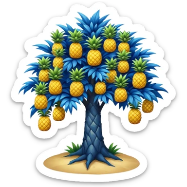 Blue tree with pineapples sticker