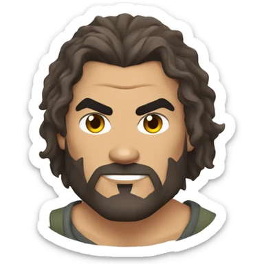jason momoa cartoon wearing tee sticker