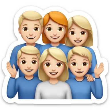 A beautiful crowd of white people sticker