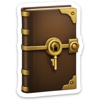 vintage diary with lock and key sticker