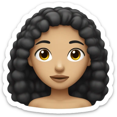 light skin with straight black hair girl sleeping  sticker