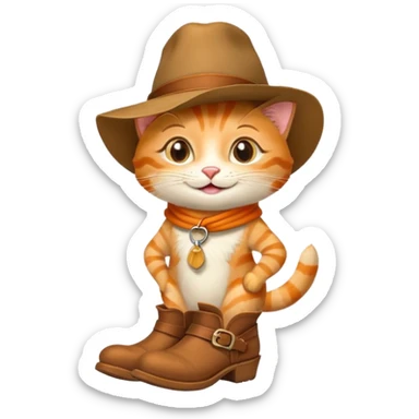Puss in Boots character with classic hat and boots sticker