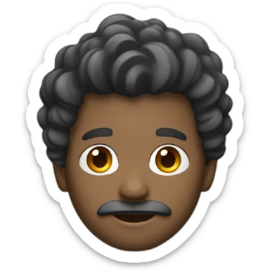 Black tin tin like hair Architect with no glass and facial hair sticker