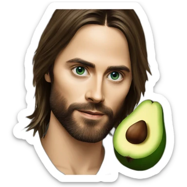 Jared Leto with an avocado sticker