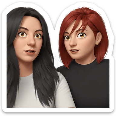 friends with stylish hair sticker