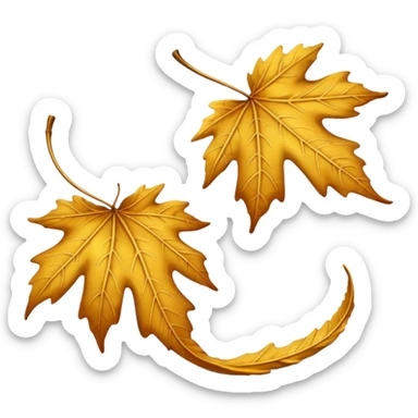 Falling golden 2 leaves sticker
