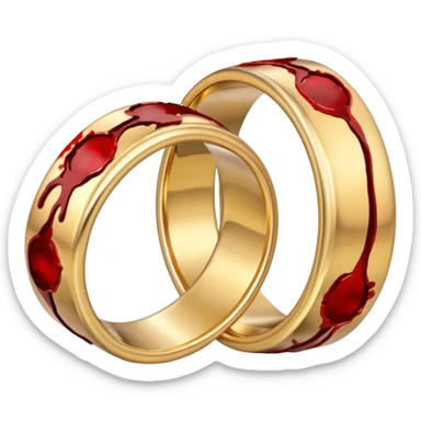 2 bloody wedding rings sticker