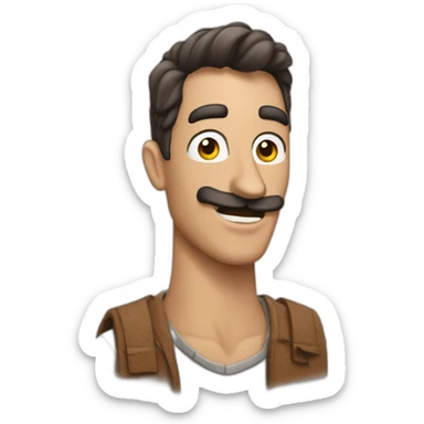 Hombre montado en una llama sticker