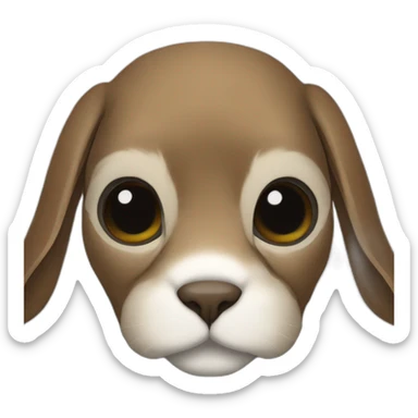 brown holland lop rabbit wearing batman mask (portrait, facing forward, iOS 17 style, happy) sticker