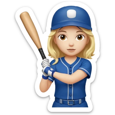 Girl playing softball sticker