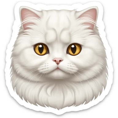 White Scottish fold cat sticker
