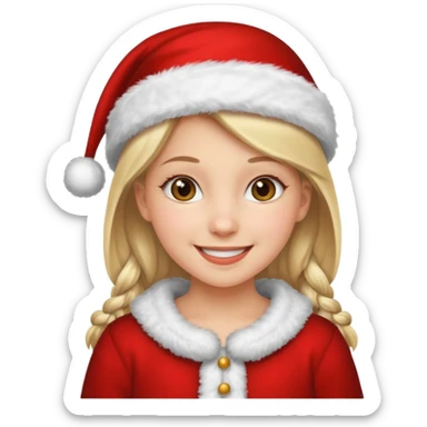 girl in christmas clothes sticker