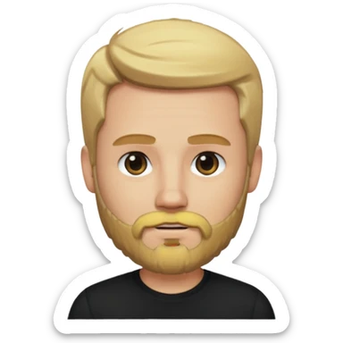 8-BitRyan blonde hair and beard, black shirt sticker