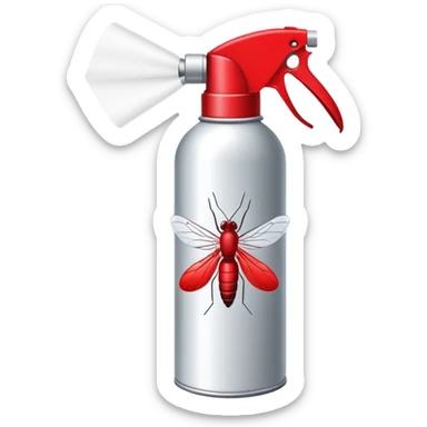 Anti-mosquito spray can with a mosquito crossed out sticker