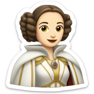 reine amidala qui boit une bière sticker