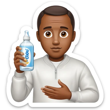 Diddy holding baby oil sticker