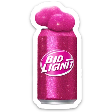 Glitter hot pink bud light sticker