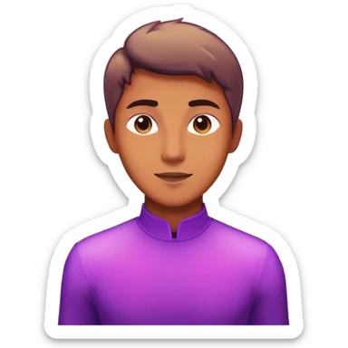 A charismatic person glowing in center of a room, radiating a violet warm bright aura glow, he is attracted with a lot of people around sticker