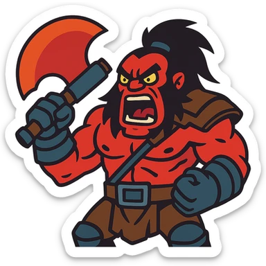 angry Axe from Dota 2 in vibrant toon style sticker
