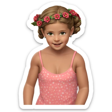 girl with jewelry and wreath sticker